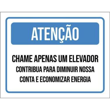 Imagem de Kit 10 Placa Chame Elevador Contribua Conta Energia 36X46