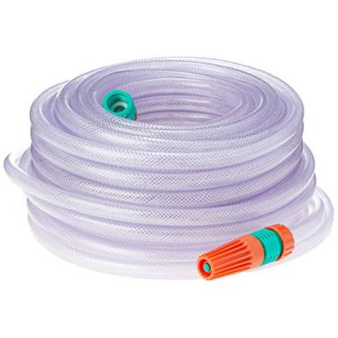 Imagem de Mangueira Flex para Jardim, com Engates Rosqueados e Esguicho, Tramontina, 30 M, Transparente