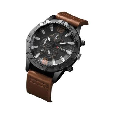 Imagem de Relógio De Pulso Masculino De Moda Esportiva Com Pulseira De Couro E M