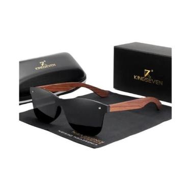 Imagem de Óculos De Sol Masculinos Polarizados UV400 De Madeira Natural KINGSEVE