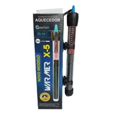 Imagem de Termostato com Aquecedor 50W Ocean tech Aquário até 50L, 110V