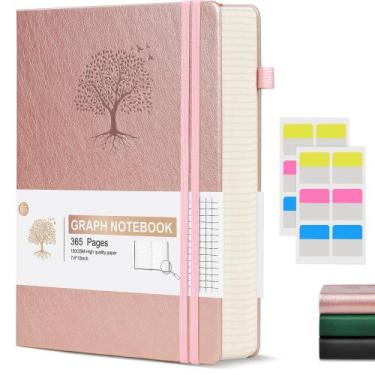 Imagem de Caderno Ansopu B5 19x25 cm Papel Quadriculado 360 Páginas Rosa