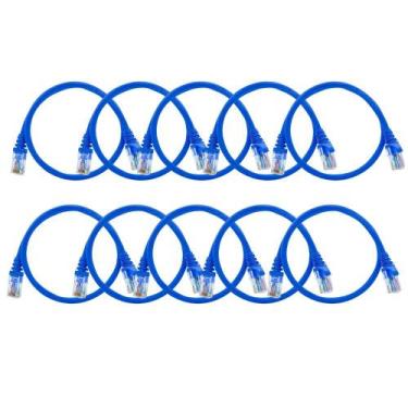 Imagem de Kit 10 Cabos de rede Cat6 Patch Cord Internet Montado 1m - Zong