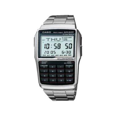Imagem de Relógio casio masculino calculadora prateado dbc-32d-1adf, Preto e pra