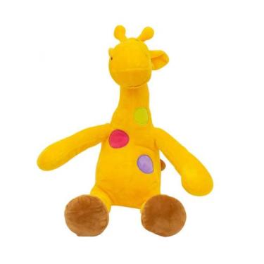 Imagem de Girafa Amarela Pintas Coloridas 37cm Pelúcia - Fofy Toys