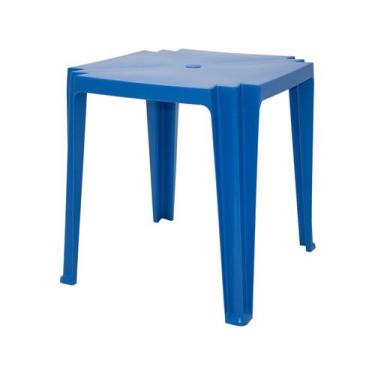 Imagem de Mesa Quadrada Tramontina Tambau Basic Em Polipropileno Azul Tramontina