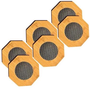 Imagem de Descanso de panela interponte bambu e trama 16,5x16,5cm 6un - CASITA, 