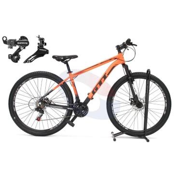Imagem de Bicicleta Aro 29 Gti Roma Alumínio 21v Câmbios Shimano Freio a Disco - Laranja/Preto