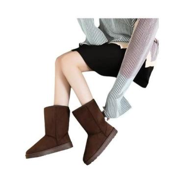 Imagem de Botas De Neve Femininas Quentes De Veludo Até O Meio Da Panturrilha, B