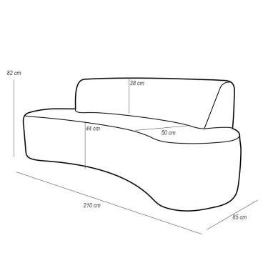 Imagem de Sofá 3 Lugares Sala de Estar 210 cm Bélgica Veludo Marsala - Gran Belo