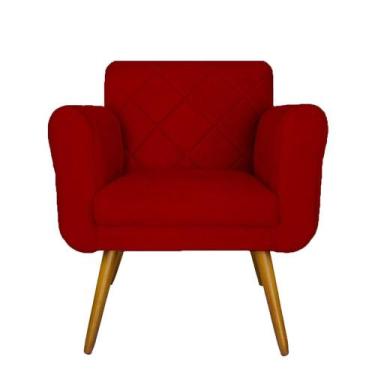 Imagem de Poltrona Decorativa Isabella em Tressê Suede Vermelho - DS Móveis