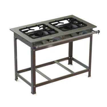 Imagem de Fogão Industrial Inox 40x40 P10 2 Bocas Alta Pressão JS Martins - JL C
