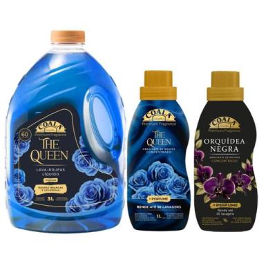 Imagem de Kit Coala The Queen Lava Roupas Líquido 3L e Amaciantes 1L The Queen e