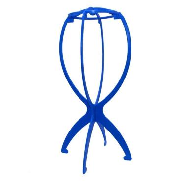 Imagem de Kit 5 Suporte Dobrável para Peruca Plástico para Organizar Secar e Armazenar Wigs Azul OEM