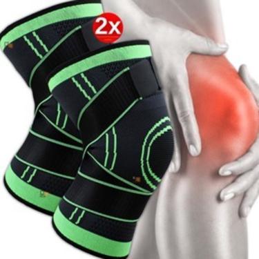 Imagem de Joelheira e Tornozeleira de Compressão Tensor Alívio de Dor no Joelho-Inlis Ana Suporte Articular Cinza e Verde OEM