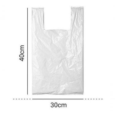Imagem de Sacola Plástica Branca Polietileno Reciclado 30x40 para Embalar e Transportar Produtos Resistente Higipack