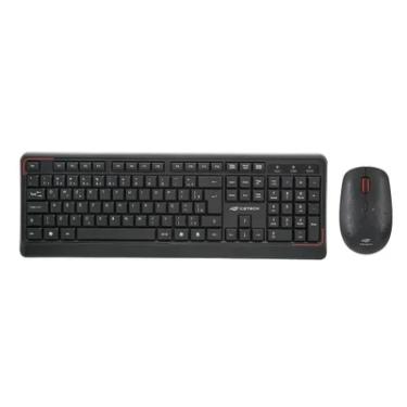 Imagem de Kit Teclado E Mouse C3tech K-w70bk Wireless Abnt2 Perfil Baixo 1600dpi 4 Botões - Preto
