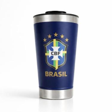 Imagem de Copo Térmico Inox 473ml Personalizado Brasil Copa do Mundo Seleção Aco