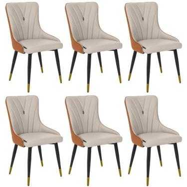 Imagem de Kit 6 Cadeiras De Jantar Estofada Verona Design Italiano