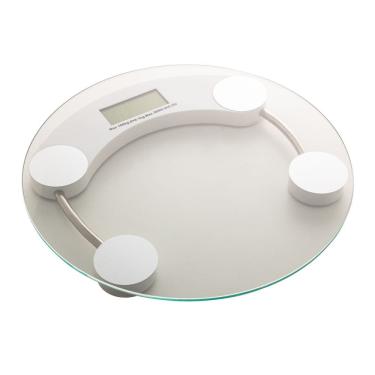 Imagem de Balança de Banheiro Digital de Vidro Redonda Suporta até 180kg Casa Limpa