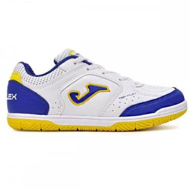 Imagem de Chuteira Joma Top Flex Jr 2602 Futsal Indoor Infantil, Branco, 36