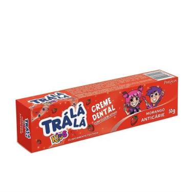 Imagem de Creme Dental Infantil TRA LA LA Kids Morango Anti-cárie 50g - Trá lá l