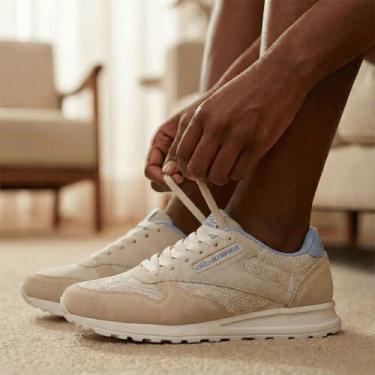 Imagem de Tênis Feminino Olympikus Jogging Bege/Azul, Bege, Azul, 37