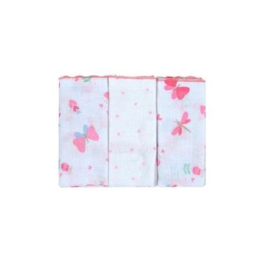 Imagem de PANO DE BOCA BUBLIM BABY 34 CM X 40 CM cor: borboletas, Borboletas