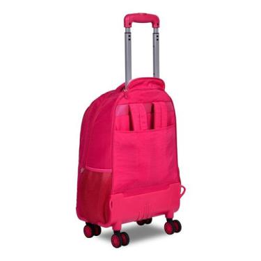 Imagem de Mochila Carrinho Rebecca Bonbon Preto Rosa Lilás Escolar Juvenil Femin