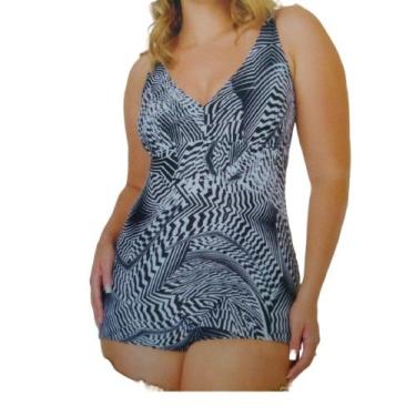 Imagem de Maiô Classic Liso Zero Barriga Dilady - Banho De Mar, Zebra, 44