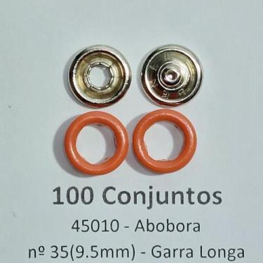 Imagem de Botões de Pressão Nº 35 Tic-Tac Variados Colorido Latão Abobora 9,5mm 