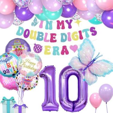 Imagem de Conjunto de Decoração de Festa AUTMLAND para 10º Aniversário de Menina