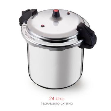 Imagem de Panela De Pressão 24 Litros Fechamento Externo, Seguro E Eficiente Para Cozinhar Em Grande Quantidade