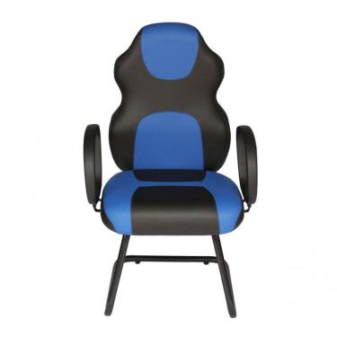 Imagem de Cadeira Gamer Base Fixa Com Braço Linha Gamer Racing Azul
