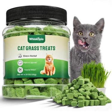Imagem de Petiscos de Grama para Gatos Whiskopia 120 g Controle de Bolas de Pelo