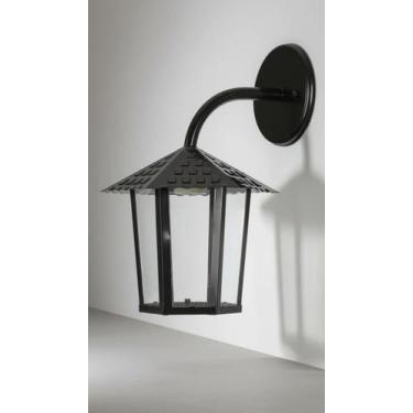 Imagem de Arandela Colonial Sextavado Preto Vidro - Congratulations Store