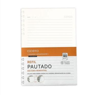Imagem de Bloco refil A5 organizador Offset pautado 40 folhas - Cicero