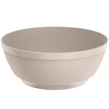Imagem de Saladeira Luna 5L Bege Linha Servir Grande Plástico Tigela Redonda Bow
