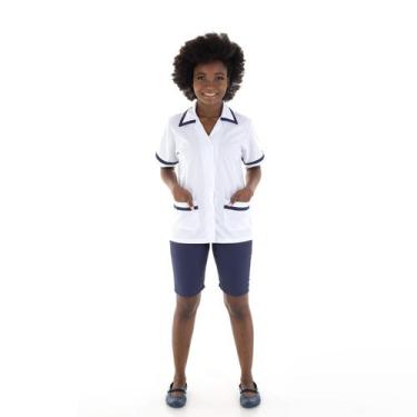 Imagem de Conjunto Uniforme Bermuda Algodão Tricoline Copeira, Doméstica, Faxina