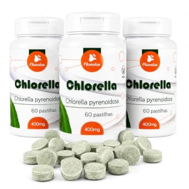 Imagem de Kit 3x Chlorella 500mg Clorela 60 Comprimidos Alga Verde Fitonatus
