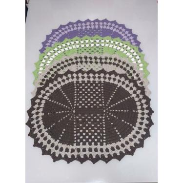 Imagem de 4 Tapetes De Porta Sala E Cozinha Oval Em Crochê Artesanal
