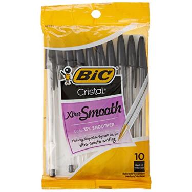 Imagem de BIC Caneta esferográfica média Cristal Stic, preta, 10 unidades (pacote com 2)