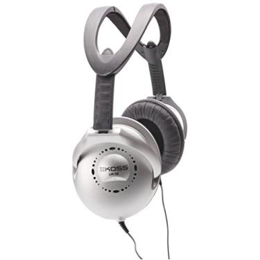 Imagem de Fones de ouvido desmontáveis para casa Koss UR18 com acabamento em prata e conector de 3,5 mm, Prata, N/A