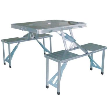 Imagem de Mesa Konrad Dobrável Camping Tipo Maleta Com 4 Banquetas - Nautika