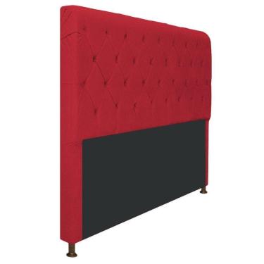 Imagem de Cabeceira Cristal 140 Cm Casal Com Capitonê Suede Vermelho