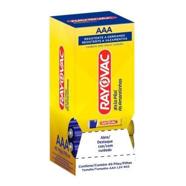 Imagem de Pilha Rayovac Amarelinha Aaa 10303 Tubo - Embalagem c/ 40 unidades