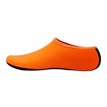 Imagem de Sapatos de Água Unissex Meias de Mergulho de Natação Sandália de Praia de Verão Sapato Plano à Beira-mar sapatilha antiderrapante meias chinelo para homens mulheres(Laranja,38-40 XL)