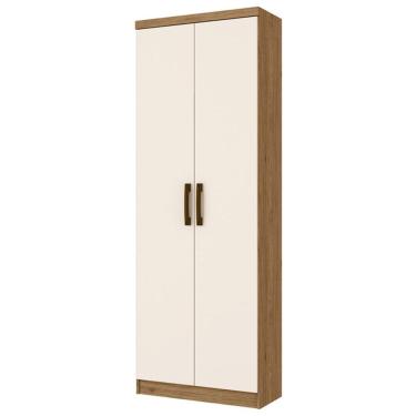 Imagem de Armário Multiuso 2 Portas 6 Prateleiras Rústico/off White - Henn