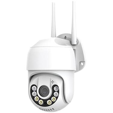 Imagem de Câmera de segurança de 3MP com visão noturna colorida Starlight, câmera Wi-Fi com detecção de movimento de áudio e rastreamento automático, câmera IP66 Outdoor