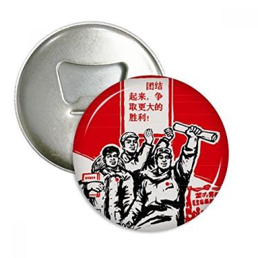 Imagem de Livro Paper Red Chairman Mao Masses Abridor de Garrafas Imã de Geladeira Emblema Multifuncional
